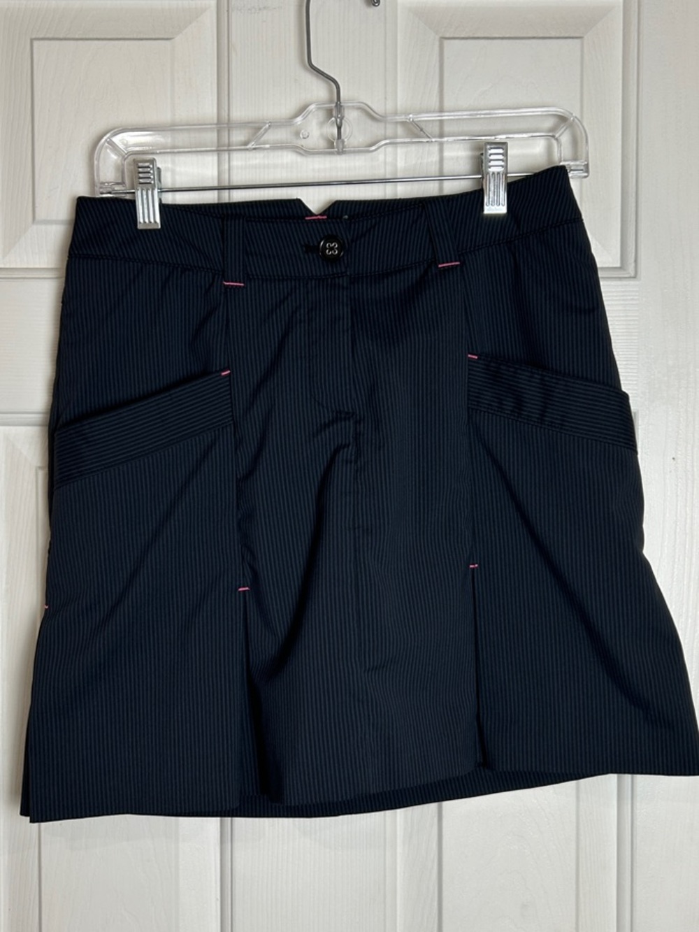 Nike Golf Tour Performance Dri-FIT Skort Navy Pinstripe Pink Accents Size 2 - Picture 10 of 10